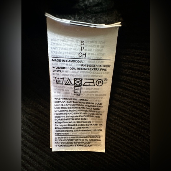 Banana Republic 100% Merino Wool High Neck Dolman Sleeve Black Sweater Sz Small - Picture 4 of 7